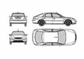 Blueprint Ford Mondeo II Hatchback 2003 A4 Photo Print