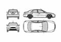 Blueprint Ford Mondeo II Sedan 2003 A4 Photo Print