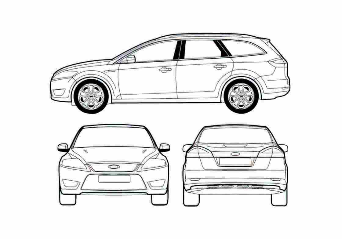 Blueprint Ford Mondeo III Estate Wagon 2007 A4 Photo Print