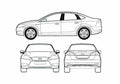 Blueprint Ford Mondeo III Sedan 2007 A4 Photo Print