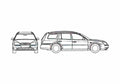 Blueprint Ford Mondeo S2 Estate Wagon 2000 A4 Photo Print