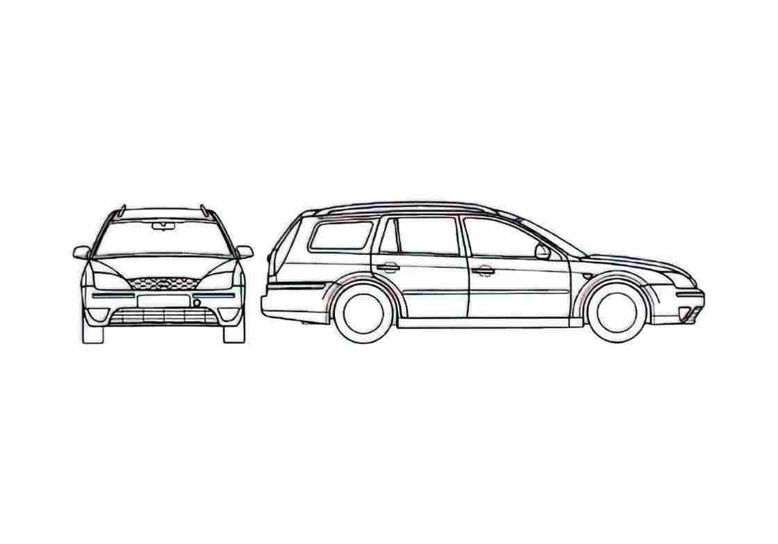 Blueprint Ford Mondeo S2 Estate Wagon 2000 A4 Photo Print
