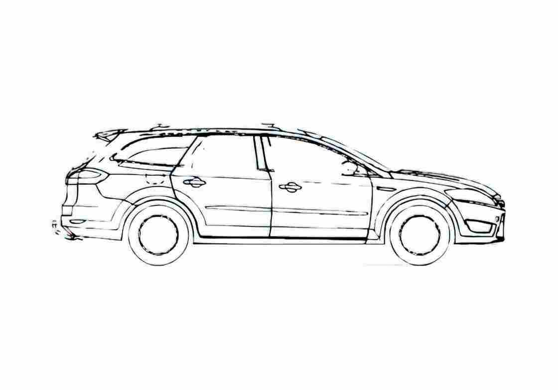 Blueprint Ford Mondeo SIII Estate Wagon 2008 A4 Photo Print