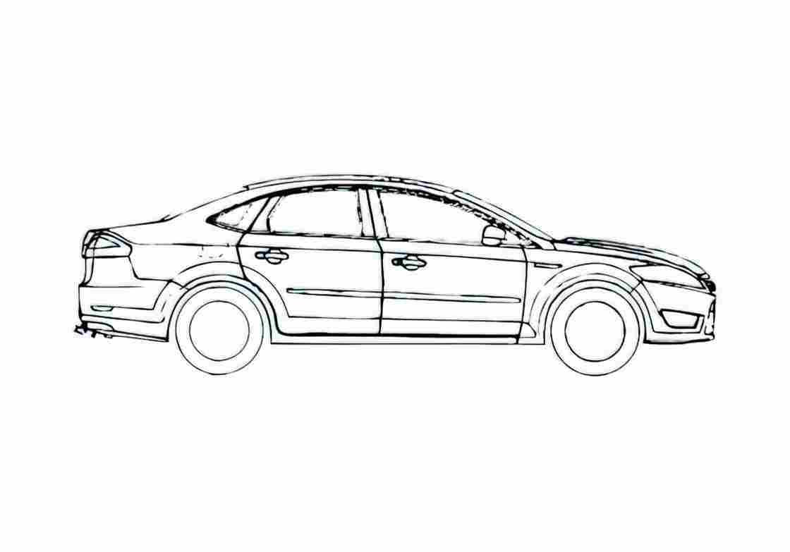 Blueprint Ford Mondeo SIII Sedan 2008 A4 Photo Print