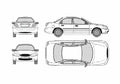 Blueprint Ford Mondeo Sedan 1996 A4 Photo Print