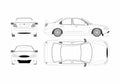 Blueprint Ford Mondeo Sedan 2000 A4 Photo Print