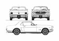 Blueprint Ford Mustang 260 Coupe 1965 A4 Photo Print