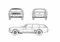 Blueprint Ford Mustang 4 Door Wagon Wagon 1965 A4 Photo Print
