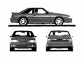 Blueprint Ford Mustang Cobra Coupe 1993 A4 Photo Print