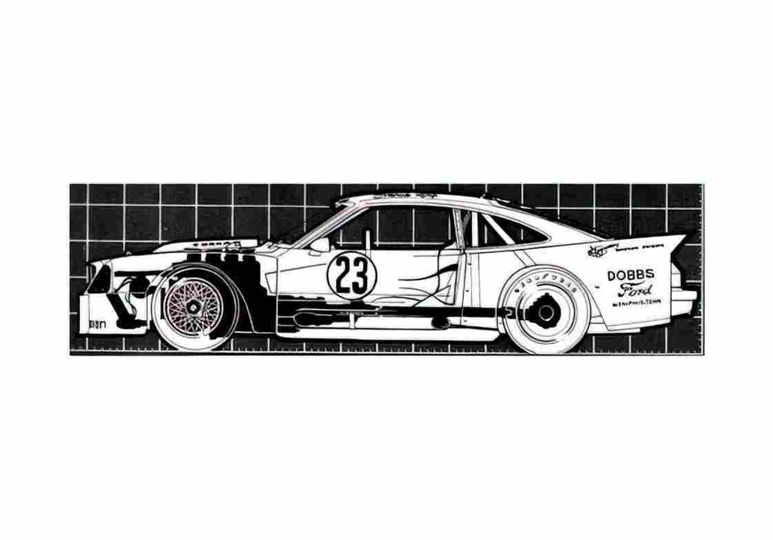 Blueprint Ford Mustang Cobra II Racer Coupe A4 Photo Print