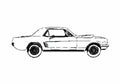 Blueprint Ford Mustang Coupe 1966 A4 Photo Print