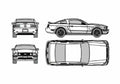 Blueprint Ford Mustang Coupe 2006 A4 Photo Print