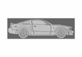 Blueprint Ford Mustang Coupe 2010 A4 Photo Print
