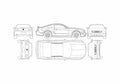Blueprint Ford Mustang GT V8 Coupe 2006 A4 Photo Print