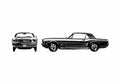Blueprint Ford Mustang Hardtop Coupe 1966 A4 Photo Print