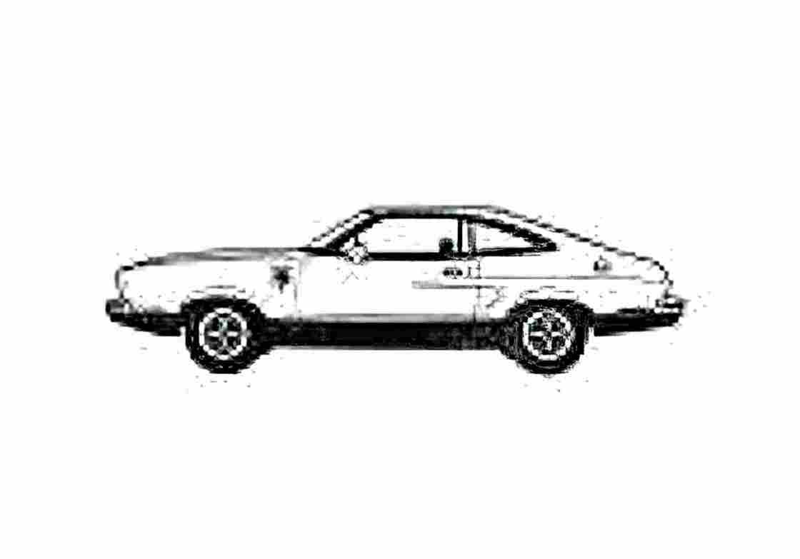 Blueprint Ford Mustang II Cobra Coupe 1976 A4 Photo Print