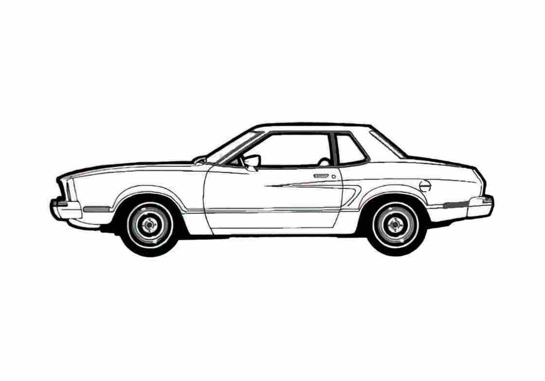 Blueprint Ford Mustang II Coupe 1974 A4 Photo Print