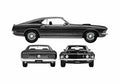 Blueprint Ford Mustang Mach I 428 Coupe 1969 A4 Photo Print