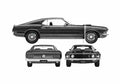 Blueprint Ford Mustang Mach I Coupe 1969 A4 Photo Print