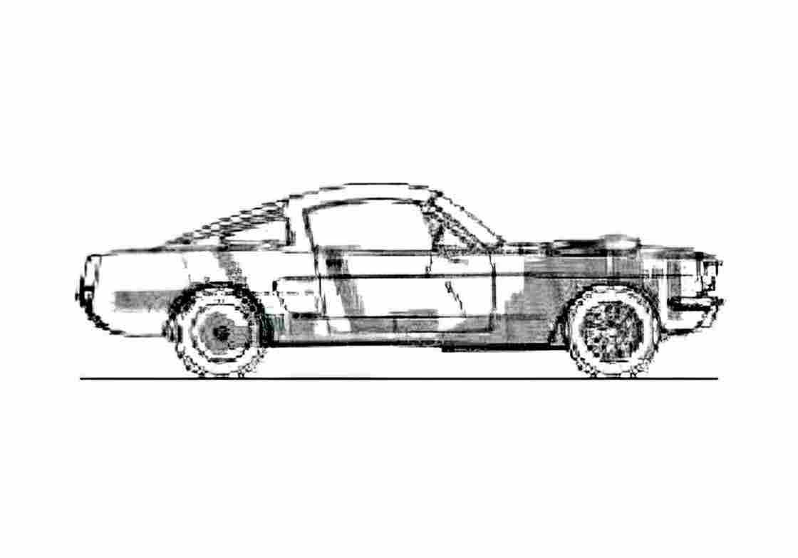 Blueprint Ford Mustang Shelby 350GT Coupe 1966 A4 Photo Print