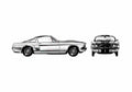 Blueprint Ford Mustang Shelby GT350 Coupe 1966 A4 Photo Print