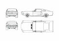 Blueprint Ford Mustang Shelby GT500 Coupe 1967 A4 Photo Print