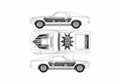 Blueprint Ford Mustang Snaptite Coupe 1974 A4 Photo Print