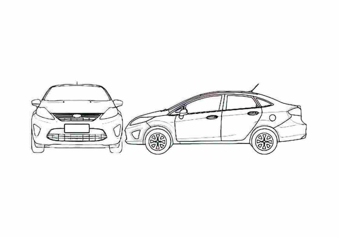 Blueprint Ford New Fiesta Brazil) Hatchback 2011 A4 Photo Print
