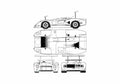 Blueprint Ford P69 Cabriolet 1968 A4 Photo Print