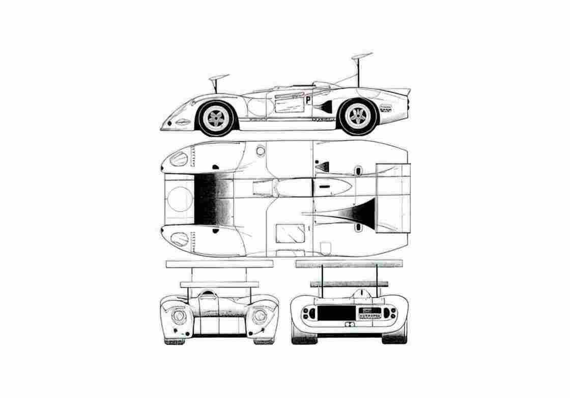 Blueprint Ford P69 Cabriolet 1968 A4 Photo Print