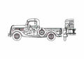 Blueprint Ford Pick up 1937 A4 Photo Print