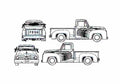 Blueprint Ford Pick up 1955 A4 Photo Print
