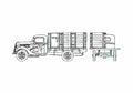 Blueprint Ford Platform Truck 1937 A4 Photo Print