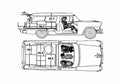 Blueprint Ford Ranch Wagon 1956 A4 Photo Print