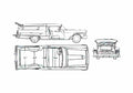 Blueprint Ford Ranch Wagon 1958 A4 Photo Print