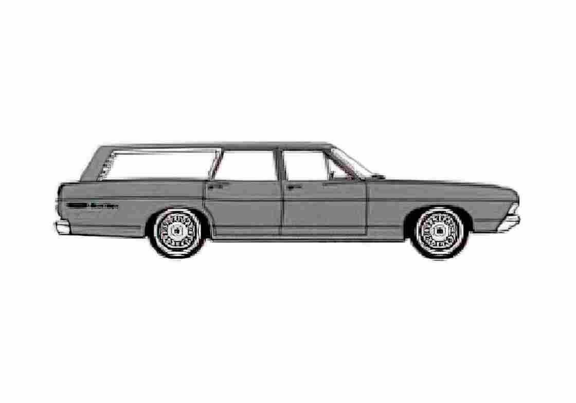 Blueprint Ford Ranch Wagon 1968 A4 Photo Print
