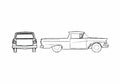 Blueprint Ford Ranchero Pick up 1957 A4 Photo Print