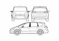 Blueprint Ford S Max Minivan 2007 A4 Photo Print