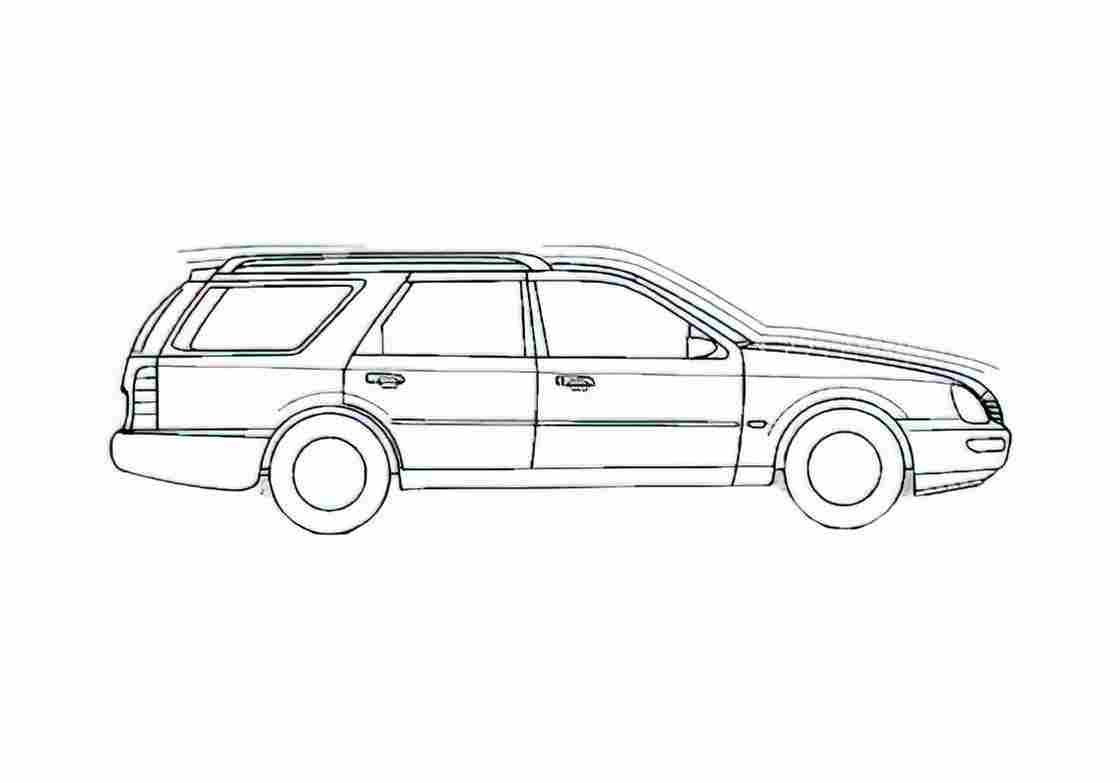 Blueprint Ford Scorpio Estate Wagon 1994 A4 Photo Print