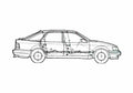 Blueprint Ford Scorpio Hatchback 1989 A4 Photo Print