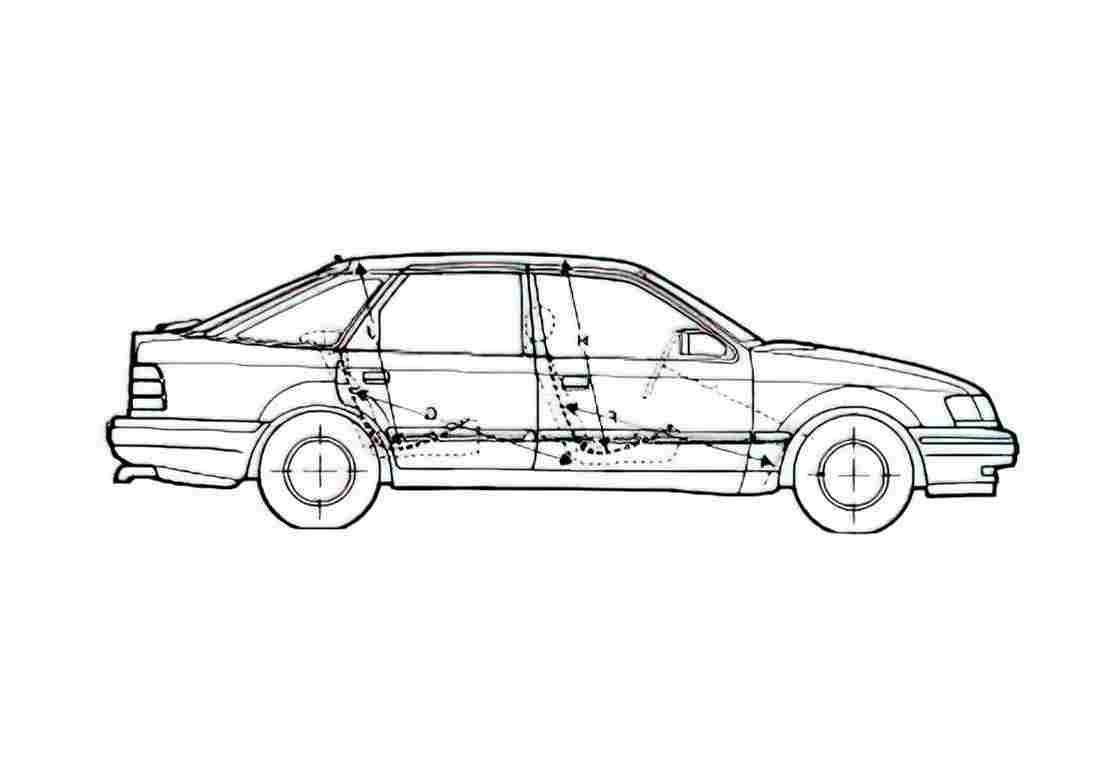 Blueprint Ford Scorpio Hatchback 1989 A4 Photo Print