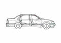 Blueprint Ford Scorpio Sedan 1989 A4 Photo Print