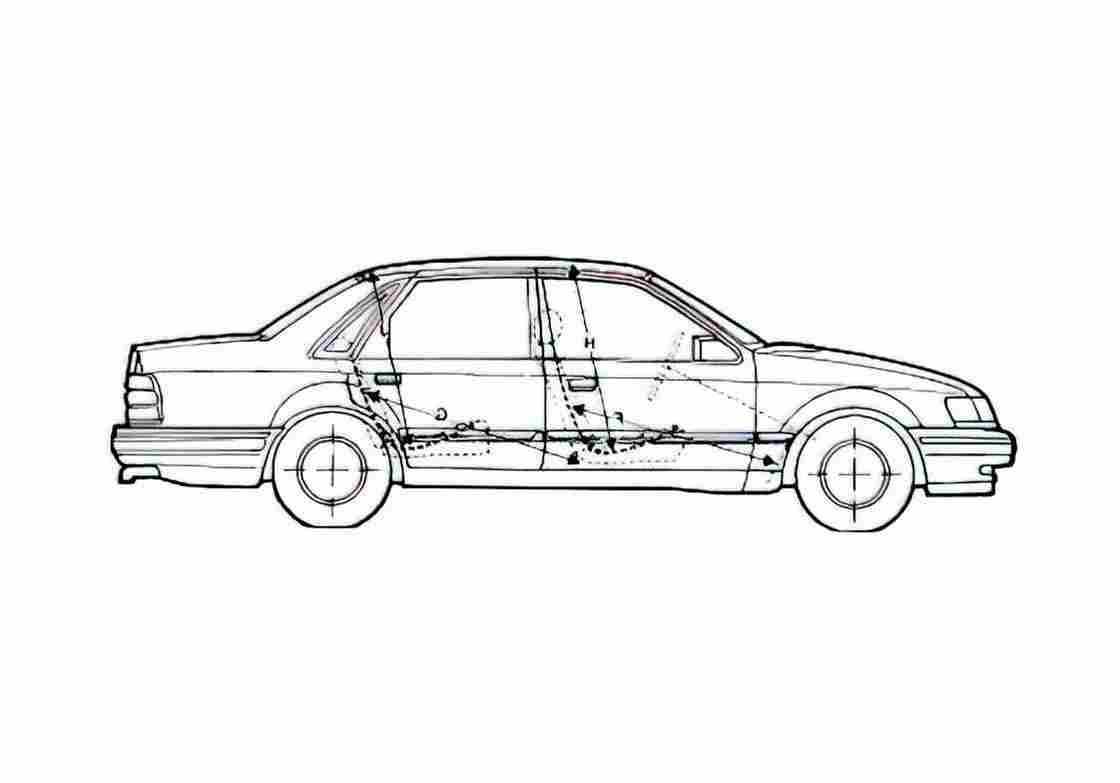 Blueprint Ford Scorpio Sedan 1989 A4 Photo Print