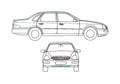Blueprint Ford Scorpio Sedan 1994 A4 Photo Print