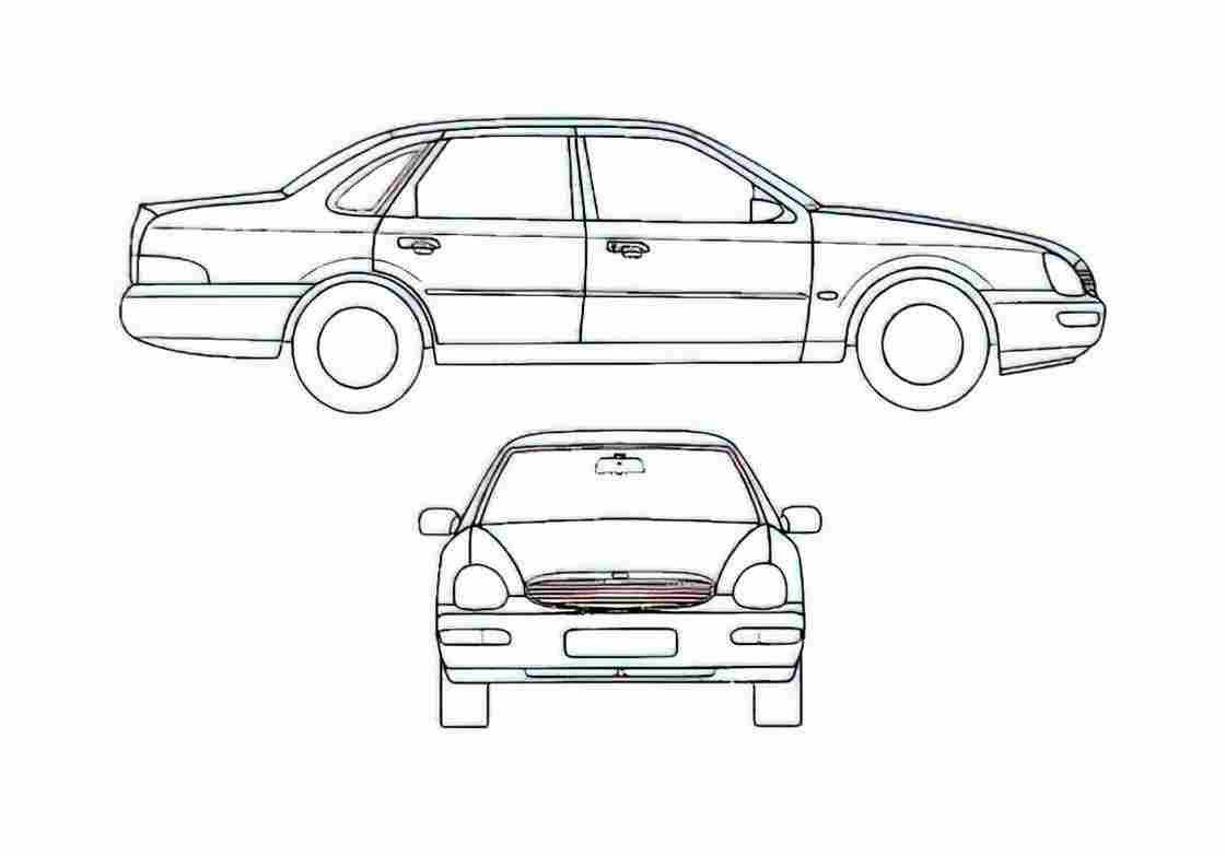 Blueprint Ford Scorpio Sedan 1994 A4 Photo Print