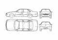 Blueprint Ford Scorpio Sedan 1995 A4 Photo Print