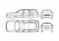 Blueprint Ford Scorpio Turnier Wagon 1995 A4 Photo Print