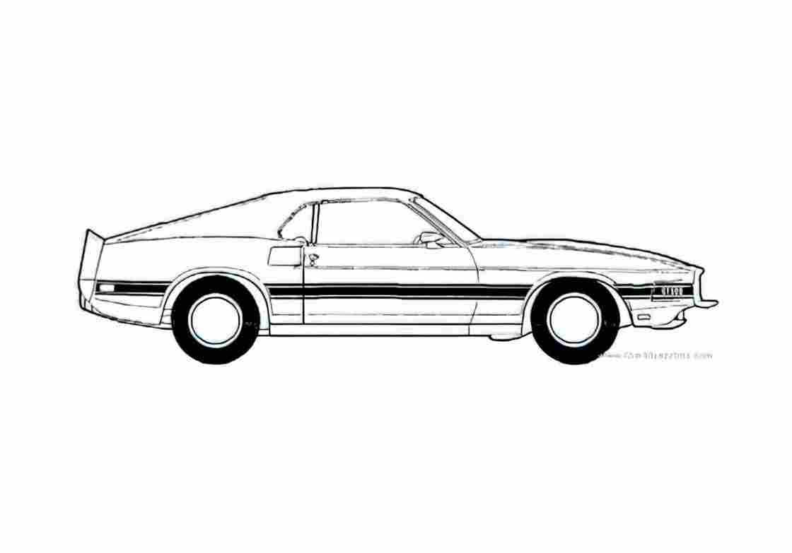 Blueprint Ford Shelby Mustang GT 500 Coupe 1969 A4 Photo Print