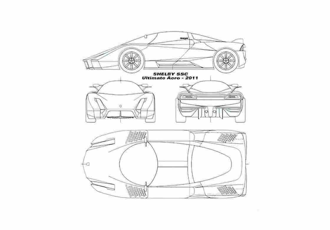 Blueprint Ford Shelby SSC Ultimate Aero Coupe 2011 A4 Photo Print
