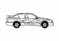 Blueprint Ford Sierra Cosworth Hatchback 1987 A4 Photo Print